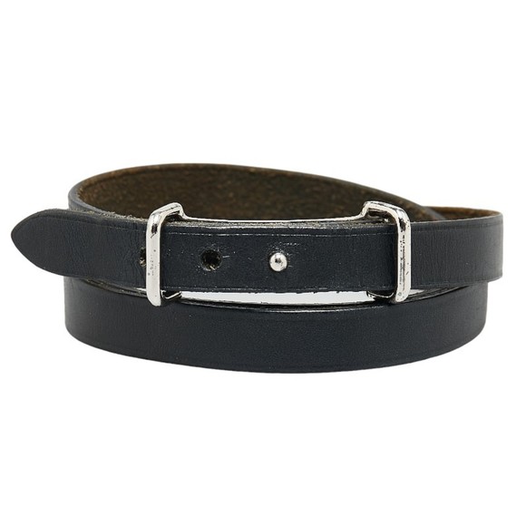 Hermes Api2 Bracelet Black Silver Leather Men's HERMES - Picture 1 of 7